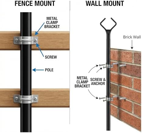 10 ft Outdoor String Light Poles for Outside, 2 Pack Metal Light Poles, alternate view 3