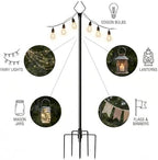 10 ft Outdoor String Light Poles for Outside, 2 Pack Metal Light Poles, alternate view 4