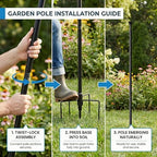 10 ft Outdoor String Light Poles for Outside, 2 Pack Metal Light Poles, alternate view 5