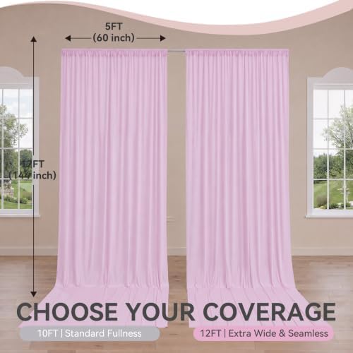 10 ft x 10 ft Baby Pink Backdrop Curtains for Parties, Wrinkle Free Light Pink Photography Backdrop Drapes for, alternate