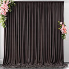 10 ft x 10 ft Wrinkle Free Brown Backdrop Curtain for Parties, Wedding Brown Photo Backdrop Drapes, Fabric 2