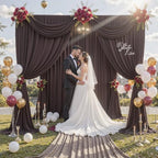 10 ft x 10 ft Wrinkle Free Brown Backdrop Curtain for Parties, Wedding Brown Photo Backdrop Drapes, Fabric 2, alternate view