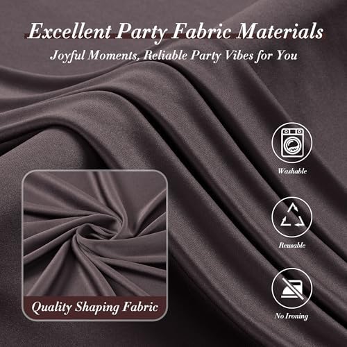 10 ft x 10 ft Wrinkle Free Brown Backdrop Curtain for Parties, Wedding Brown Photo Backdrop Drapes, Fabric 2, alternate view
