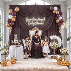 10 ft x 10 ft Wrinkle Free Brown Backdrop Curtain for Parties, Wedding Brown Photo Backdrop Drapes, Fabric 2, alternate view