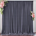 10 ft x 10 ft Wrinkle Free Charcoal Backdrop Curtain for Parties, Dark Grey Polyester Photo Backdrop Drapes for