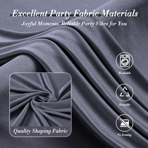 10 ft x 10 ft Wrinkle Free Charcoal Backdrop Curtain for Parties, Dark Grey Polyester Photo Backdrop Drapes for, alternate