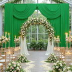 10 ft x 10 ft Wrinkle Free Green Backdrop Curtain for Parties, 2 Panels 10ft Polyester Green Photo Backdrop, alternate view 3