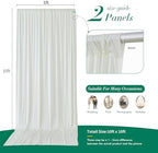 10 ft x 10 ft Wrinkle Free Ivory Backdrop Curtain for Wedding Parties, Polyester Ivory Photo Backdrop Drapes 2, alternate