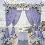 10 ft x 10 ft Wrinkle Free Lavender Backdrop Curtain for Parties, Polyester Light Purple Photo Backdrop Drapes 2