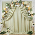 10 ft x 10 ft Wrinkle Free Light Green Backdrop Curtain for Parties, Thick Green Polyester Photo Backdrop Drapes, alternate