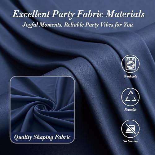 10 ft x 10 ft Wrinkle Free Navy Blue Backdrop Curtains Panels, 2 Panels 5ft x 10ft Sikly Polyester Photo, alternate view 3