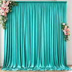 10 ft x 10 ft Wrinkle Free Turquoise Backdrop Curtain for Parties, Thick Polyester Teal Photo Backdrop Drapes,2
