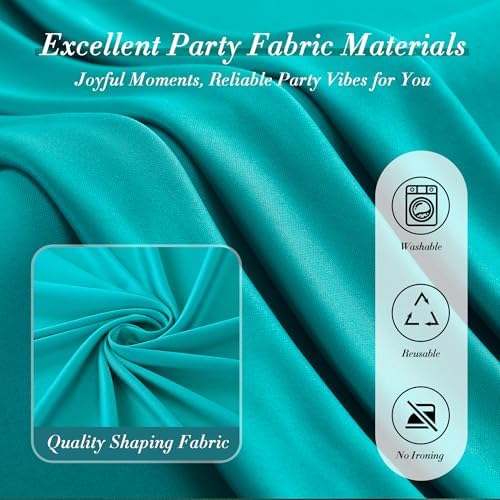 10 ft x 10 ft Wrinkle Free Turquoise Backdrop Curtain for Parties, Thick Polyester Teal Photo Backdrop Drapes,2, alternate