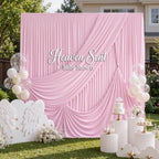 10 ft x 20 ft Baby Pink Backdrop Curtains for Parties, Wrinkle Free Light Pink Photography Backdrop Drapes for, alternate