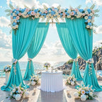 10 ft x 20 ft Wrinkle Free Turquoise Backdrop Curtain for Parties, Thick Polyester Teal Photo Backdrop Drapes,4, alternate