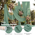 10 ft x 30 ft Sage Green Backdrop Curtains for Parties, Wrinkle Free Sage Green Photography Backdrop Drapes for, alternate