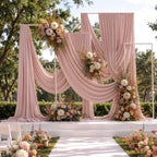 10 ft x 50 ft Dusty Pink Backdrop Curtains for Parties, Wrinkle Free Dusty Pink Photography Backdrop Drapes for
