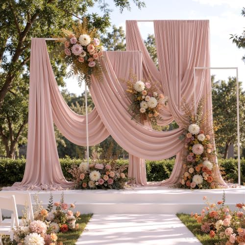 10 ft x 50 ft Dusty Pink Backdrop Curtains for Parties, Wrinkle Free Dusty Pink Photography Backdrop Drapes for