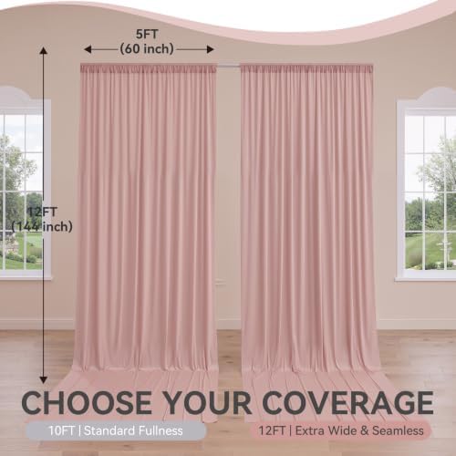 10 ft x 50 ft Dusty Pink Backdrop Curtains for Parties, Wrinkle Free Dusty Pink Photography Backdrop Drapes for, alternate