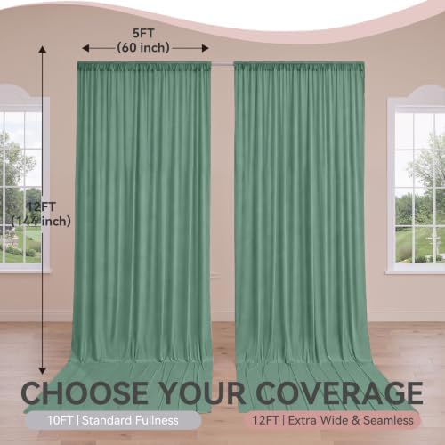 10 ft x 50 ft Sage Green Backdrop Curtains for Parties, Wrinkle Free Sage Green Photography Backdrop Drapes for, alternate