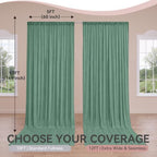10 ft x 50 ft Sage Green Backdrop Curtains for Parties, Wrinkle Free Sage Green Photography Backdrop Drapes for, alternate
