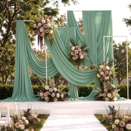 10 ft x 50 ft Sage Green Backdrop Curtains for Parties, Wrinkle Free Sage Green Photography Backdrop Drapes for, alternate