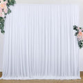 10 ft x 7 ft Wrinkle Free White Backdrop Curtain for Wedding Parties, Polyester Photography Backdrop Drapes for
