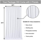 10 ft x 7 ft Wrinkle Free White Backdrop Curtain for Wedding Parties, Polyester Photography Backdrop Drapes for, alternate