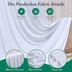 10 ft x 7 ft Wrinkle Free White Backdrop Curtain for Wedding Parties, Polyester Photography Backdrop Drapes for, alternate
