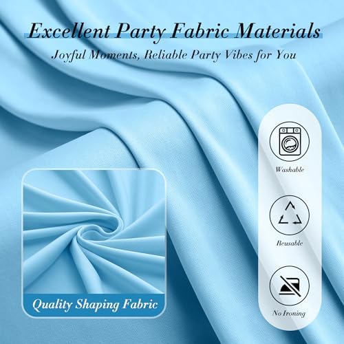 10 ft x 8 ft Wrinkle Free Baby Blue Backdrop Curtain for Parties, Polyester Light Blue Photo Backdrop Drapes for, alternate