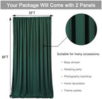 10 ft x 8 ft Wrinkle Free Hunter Green Backdrop Curtain for Parties, Fabric Dark Green Photo Backdrop Drapes 2, alternate