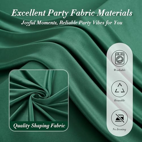 10 ft x 8 ft Wrinkle Free Hunter Green Backdrop Curtain for Parties, Fabric Dark Green Photo Backdrop Drapes 2, alternate