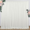 10 ft x 8 ft Wrinkle Free Ivory Backdrop Curtain for Wedding Parties, Polyester Ivory Photo Backdrop Drapes 2