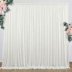 10 ft x 8 ft Wrinkle Free Ivory Backdrop Curtain for Wedding Parties, Polyester Ivory Photo Backdrop Drapes 2