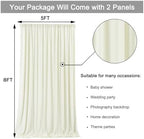 10 ft x 8 ft Wrinkle Free Ivory Backdrop Curtain for Wedding Parties, Polyester Ivory Photo Backdrop Drapes 2, alternate view