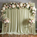 10 ft x 8 ft Wrinkle Free Light Green Backdrop Curtain for Parties, Light Green Polyester Photo Backdrop Drapes