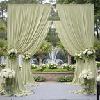 10 ft x 8 ft Wrinkle Free Light Green Backdrop Curtain for Parties, Light Green Polyester Photo Backdrop Drapes, alternate