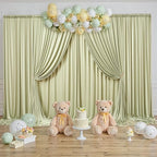 10 ft x 8 ft Wrinkle Free Light Green Backdrop Curtain for Parties, Light Green Polyester Photo Backdrop Drapes, alternate