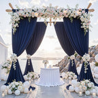 10 ft x 8 ft Wrinkle Free Navy Blue Backdrop Curtain for Parties, Polyester Photo Backdrop Drapes, Thick