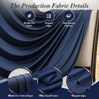 10 ft x 8 ft Wrinkle Free Navy Blue Backdrop Curtain for Parties, Polyester Photo Backdrop Drapes, Thick, alternate view 5