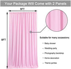 10 ft x 8 ft Wrinkle Free Pink Backdrop Curtain Panels for Parties, Polyester Thick Photography Backdrop Drapes, alternate