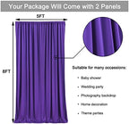 10 ft x 8 ft Wrinkle Free Purple Backdrop Curtain for Parties, Polyester Purple Photo Backdrop Drapes for, alternate view 2