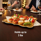 10 Gold Rectangle Trays for Dessert Display Table Parties 9" x 13" Disposable Paper Cardboard in Elegant Shape, alternate