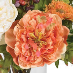 10 in Artificial Peony Arrangement in Glass Vase in Assorted, alternate view 4