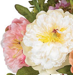 10 in Artificial Peony Arrangement in Glass Vase in Assorted, alternate view 5