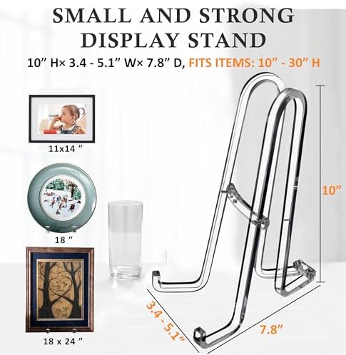 10 Inch Acrylic Plate Display Stand - Holder + Frame, Picture, Decorative Plate, Book, Photo Easel in 10 Inch, alternate view