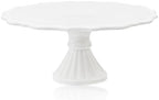 10 Inch Cake Stand, Relief Round Dessert Cake Stand for 8 Inch Cake in White