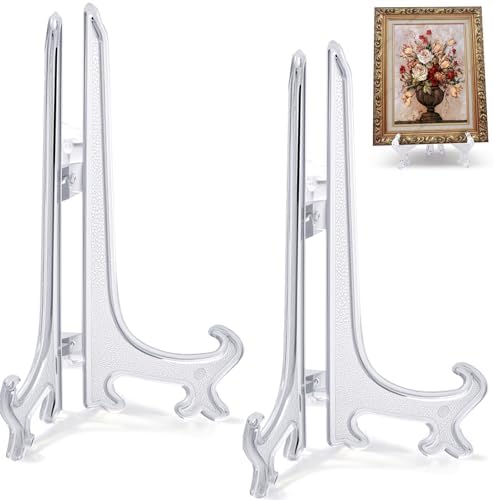 10 Inch Clear Acrylic Plate Stands for Display Holders 2pcs in Clear