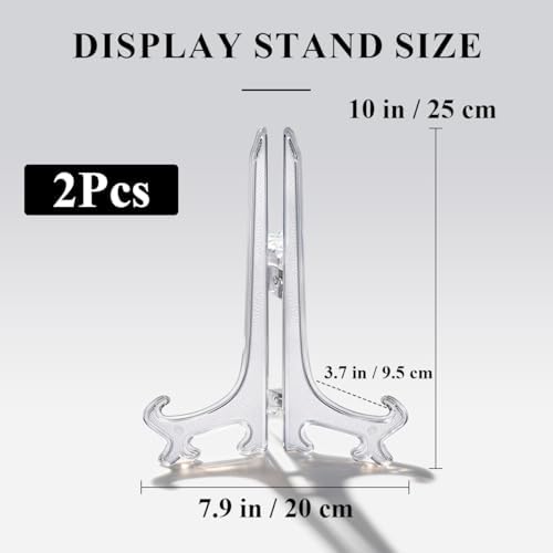 10 Inch Clear Acrylic Plate Stands for Display Holders 2pcs in Clear, alternate view 3