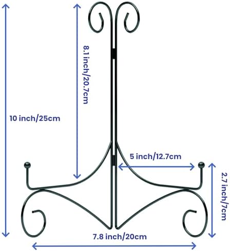 10 Inch Display Plate Holder with Folding Design, Metal Table Stand for Home Decoration, Picture Easel, Photo, alternate view